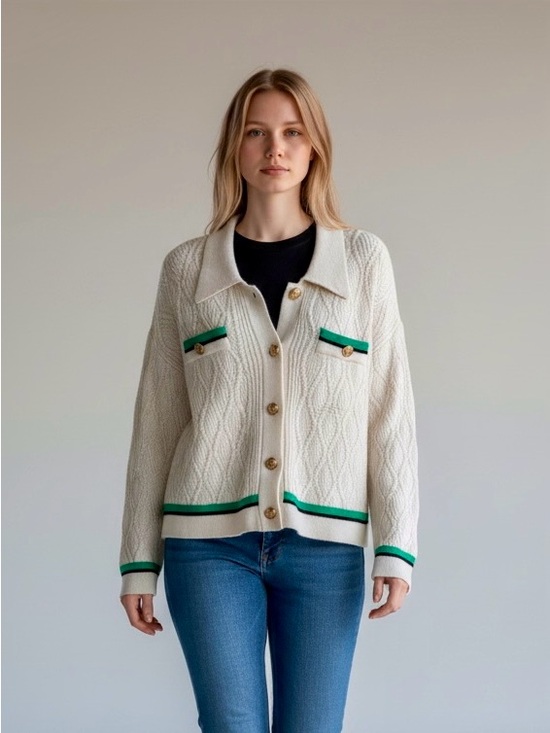 Marled Sweaters - Marled Cream Open-Weave Knit Cardigan